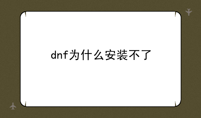 dnf为什么安装不了