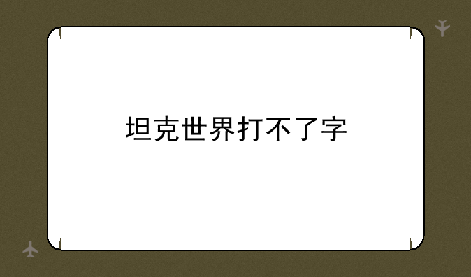 坦克世界打不了字