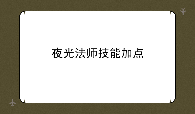 夜光法师技能加点