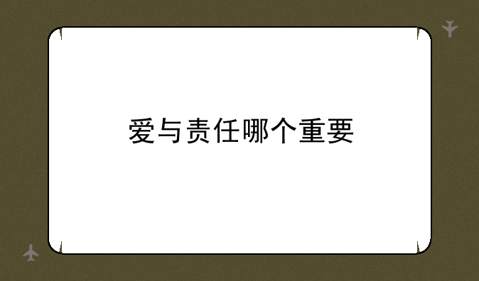 爱与责任哪个重要