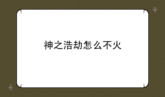 神之浩劫怎么不火