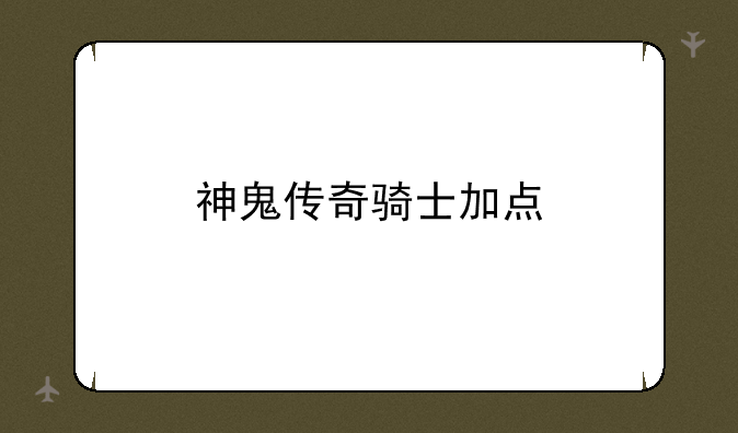 神鬼传奇骑士加点