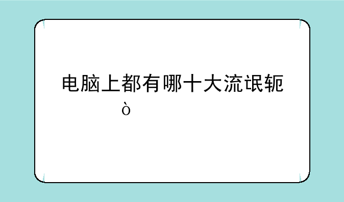电脑上都有哪十大流氓软件？