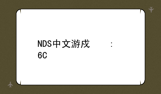 NDS中文游戏推荐几个