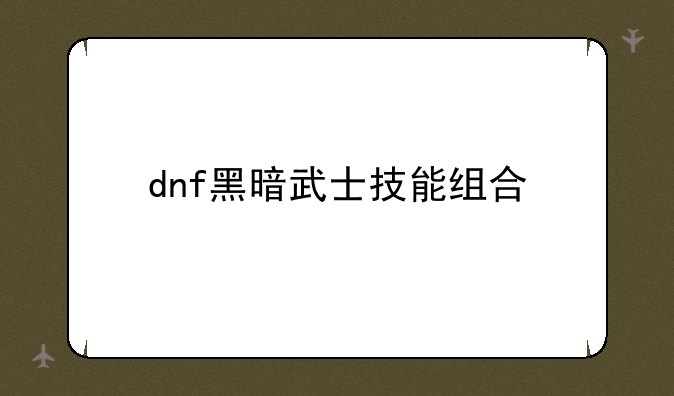 dnf黑暗武士技能组合