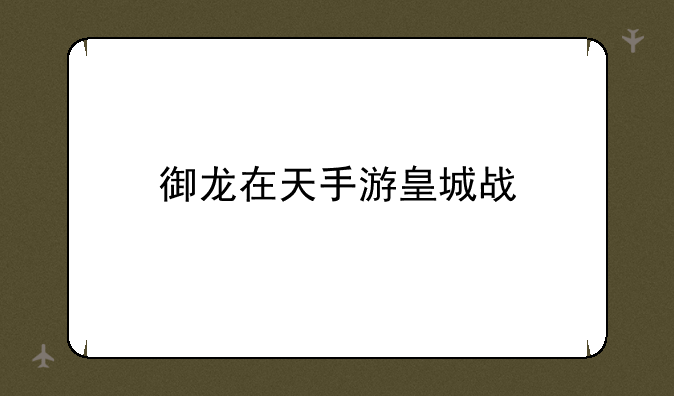 御龙在天手游皇城战
