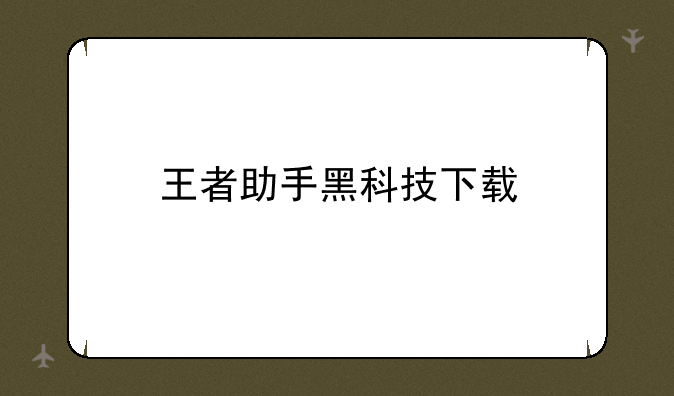 王者助手黑科技下载