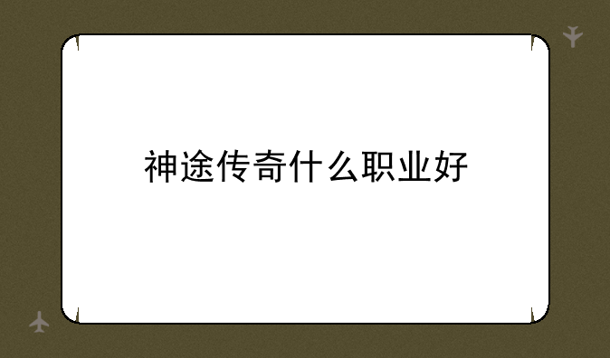 神途传奇什么职业好，神途传奇手游公司在那里