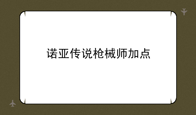 诺亚传说枪械师加点
