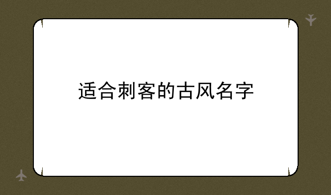 适合刺客的古风名字