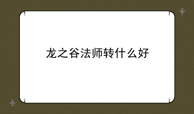龙之谷法师转什么好