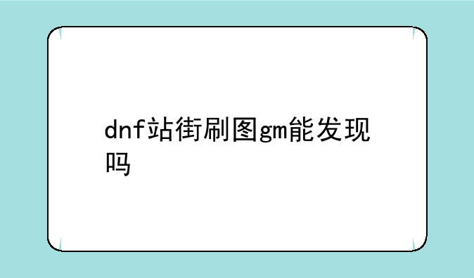 dnf站街刷图gm能发现吗