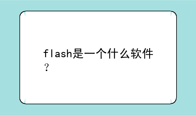 flash是一个什么软件？