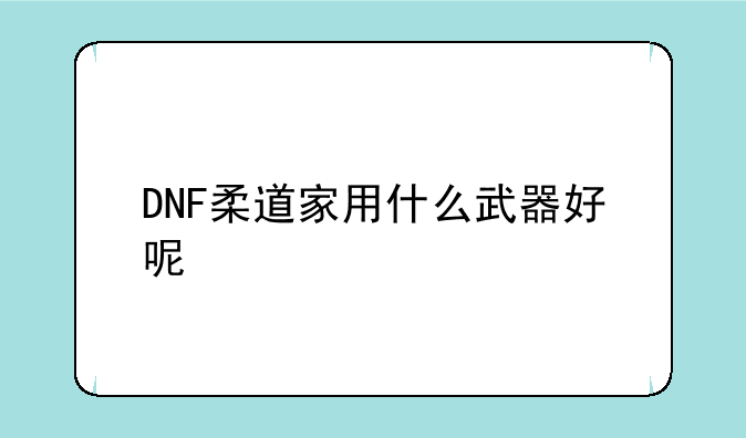 DNF柔道家用什么武器好呢