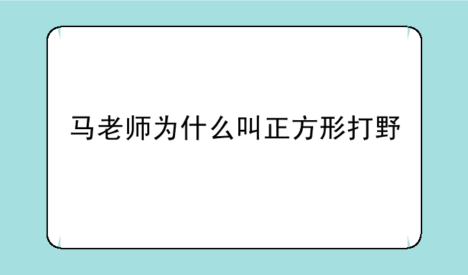 马老师为什么叫正方形打野