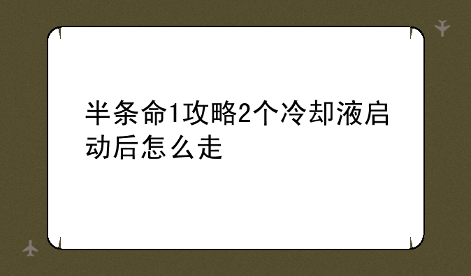 半条命1攻略2个冷却液启动后怎么走