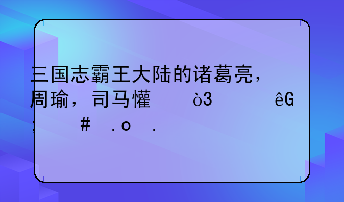 三国志霸王大陆的诸葛亮，周瑜，司马懿，赵云怎么招募