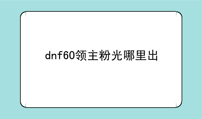 dnf60领主粉光哪里出