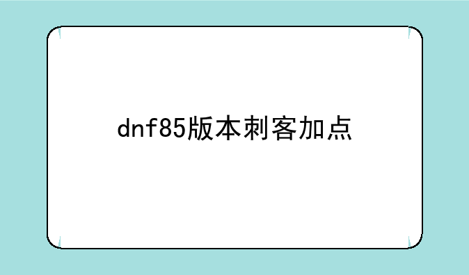 dnf85版本刺客加点