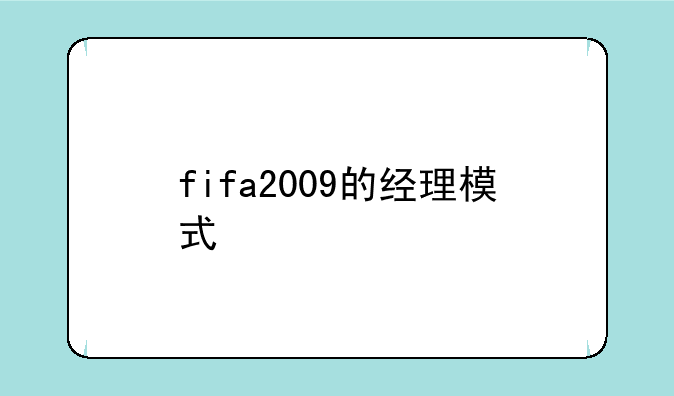 fifa2009的经理模式