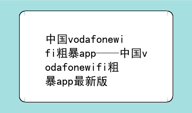 中国vodafonewifi粗暴app——中国vodafonewifi粗暴app最新版